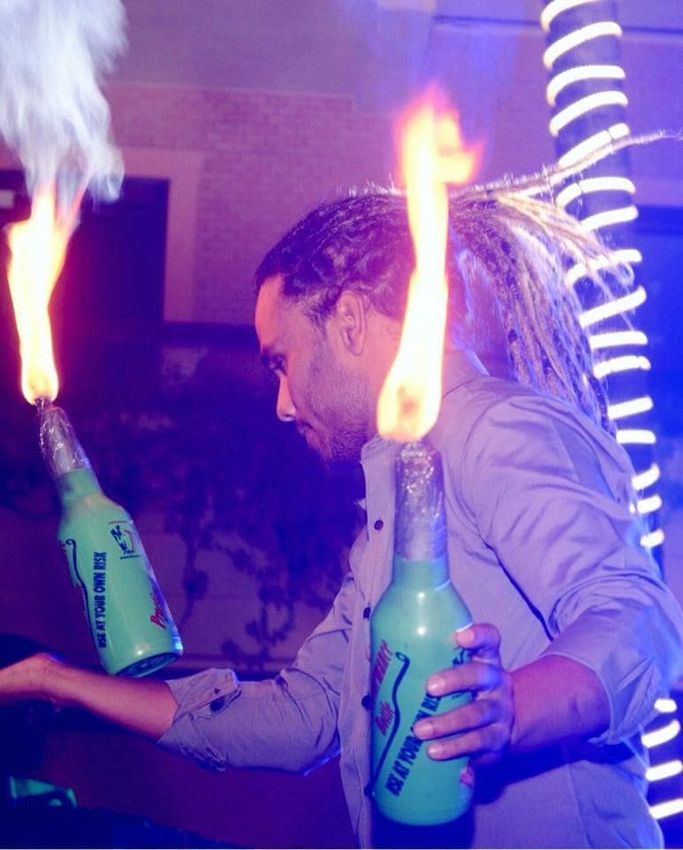 Fire flair bartending show